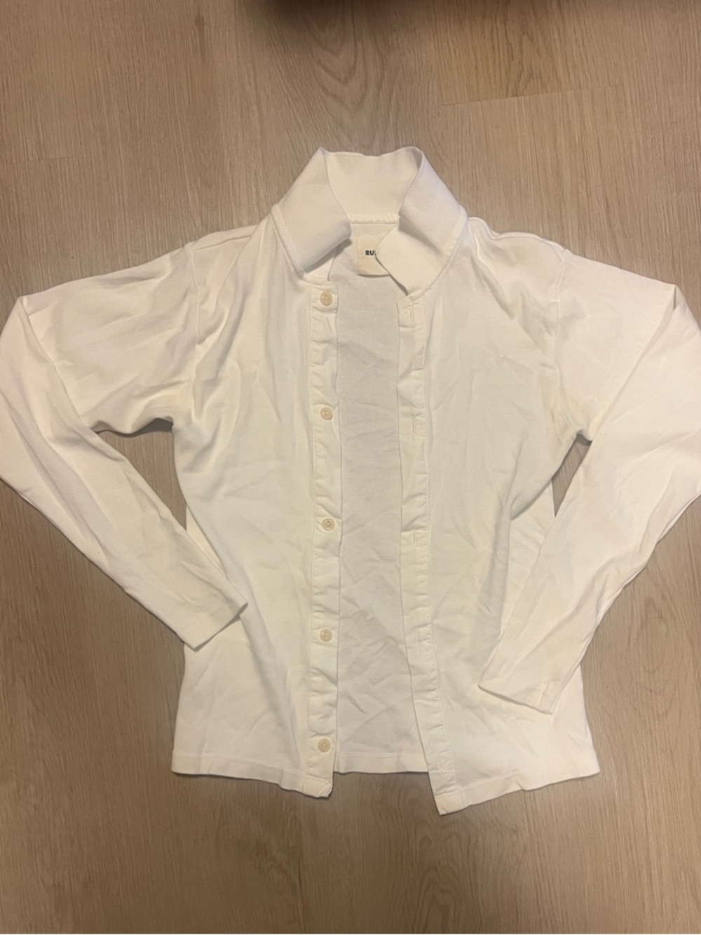 Rudy Jude White Button-Front Cardigan Sweater